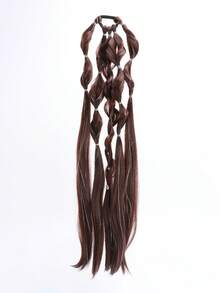 24 Inch Handmade Braided Ponytail Wig, Synthetic Fiber Twisted Boxing Braid Ponytail, Suitable For Women - Multicolor - View 13