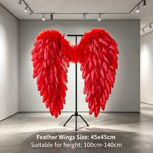 1 Peça Acessório de Fantasia de Asas de Anjo para Adultos - Asas de Penas Artificiais - 4 Cores Disponíveis: Branco, Preto, Rosa, Vermelho - Para Adereços de Fantasia, Acessórios de Cosplay, Conjunto de Acessórios de Fantasia Feminina - Adequado para Halloween, Suprimentos de Festa de Natal - Multicolorido - Visão 15