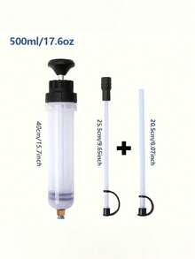 200/500cc Manual Oil Fluid Injection Pump, Dual Function Extraction And Injection, Suitable For Engine Oil, Brake Fluid And Gear Oil, With Extension Tube (Car/Motorcycle), Handheld Syringe-Style Oil Change Pump, Used For Engine Oil, Brake Fluid, Coolant Replacement - A - View 15