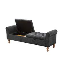 Sofa Bed Frame Charcoal Grey – Velvet Upholstery - 深灰色 - 查看 9