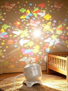 1pc Starry Sky Christmas Projection Night Light, USB Rechargeable Dynamic Light Projection Lamp, Romantic Atmosphere Light, Suitable For Bedroom Bedside, Living Room, Party, Home Decor, Room Decoration - Multicolor - View 8