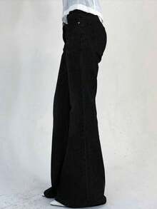 Teen Girl High Waist Slim Fit Jeans - Black - View 3