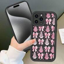 Merry Christma Phone Case For IPhone 11 6.1",Unique Kawaii Snowflake Tree Pattern Aesthetic Xmas Design Cases Soft Silicone TPU Slim Shockproof Protective Bumper White Phone Cover - 黑色 - 查看 5