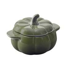 Green Figural Pumpkin Stoneware Cocotte With Lid, 3-Pack - View 5