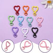 2/4/6/8/10/12Pcs Heart-Shaped DIY Keychain Chain, Colorful Lanyard Keychain Hook, Suitable For Keychains, Lanyards, Bags, Mother's Day, Christmas, Valentine's Day Gifts - Multicolor - View 5
