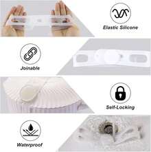 3-Pack Silicone Latch Strap For Slow Cooker Lid, Pot, Bento Box, Adjustable Length And Reusable Elastic Self-Lock Silicone Tie For Bundling Or Organizing Curtain, Cords, Yoga Mat, Camping Mat (21 In) - White & White & White - View 4