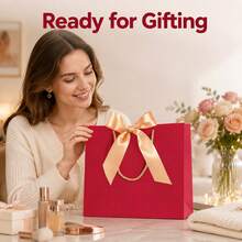 11pcs Red Kraft Paper Gift Bags With Gold Satin Ribbon And Twisted Rope Handles, Luxury Holiday Gift Tote Bags, Durable Paper Shopping Bags, Suitable For Christmas, Wedding, Birthday, Boutique Packaging And Other Occasions. - View 1