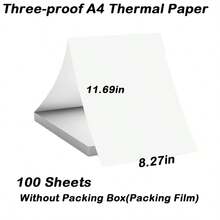 100/200 Sheets A4 Thermal Printer Paper,A4 Thermal Paper,210*297 Mm,Compatible With Most Thermal Portable Printer,Continual Feeding Folded Printing Paper,For School Or Work, Printing Files,Picture - A4 - View 8