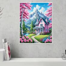 DIY 5D Diamond Painting Kit - Full Drill Round Diamonds, House Pattern, Home Decor Acrylic Craft Set, Frameless Gift Creative Diamond Painting Set - No Frame - View 9