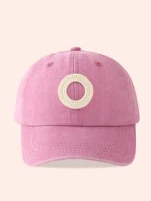 1件粉色字母棒球帽，適合兒童與嬰兒男孩女孩的遮陽帽，適用於戶外與日常使用 - 麻花-粉紅水洗帽 - 查看 66