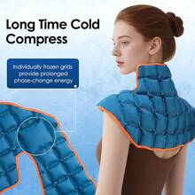 1pc Hot & Cold Compress Shoulder Wrap, Multi-Grid Self-Adhesive Shoulder & Back Ice Pack, Pain Relief For Home And Travel - View 2
