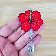 Gantungan Kartu Nama Model Hibiscus yang Dapat Ditarik dengan Desain Kartun Lucu, Gantungan Lencana Perawat Rumah Sakit Kantor 1 buah - X786 - View 2