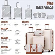 Luggage Sets 5 Piece, Hardside Spinner Suitcases With Wheels, Lightweight Carry On Luggage Set With TSA Lock, 20in 24in 28in ABS - Black - View 6
