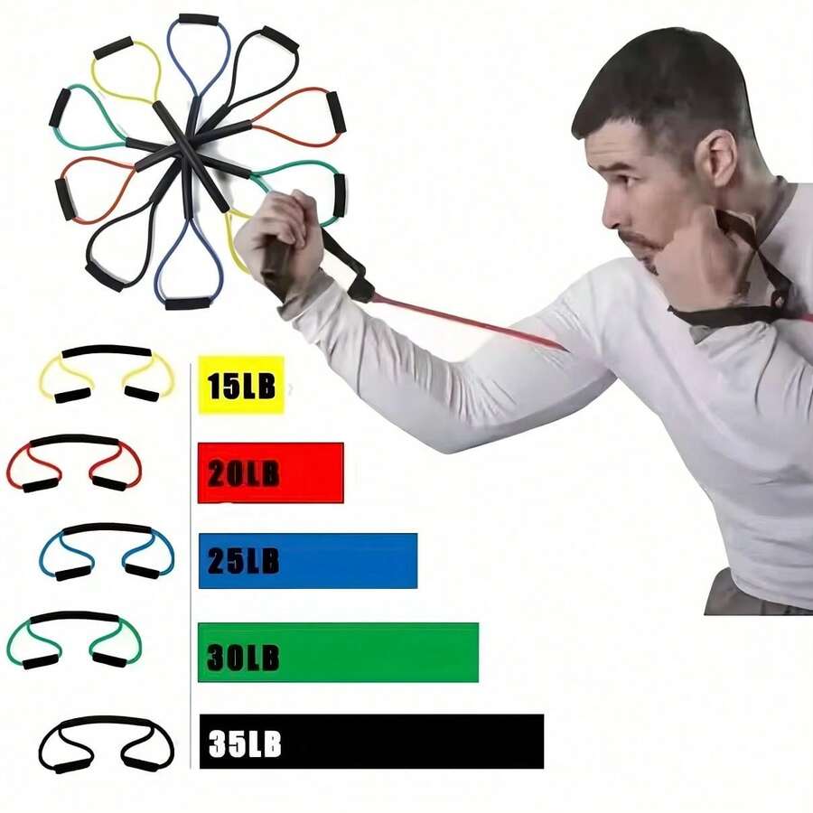 5 Level Boxing Training Rope, Boxing Speed Sanda Thai AirStrike Elastic Belt Resistance Rope, Training Out Of Boxing Kick Boxing, Sports, Gym, Training Band, Gym, Training Band, Training Weights - Multicolor - View 1