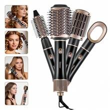 Hatteker 4-In-1 Multifunctional Hot Air Brush, Home And Salon Hair Styling Blow Dryer Comb For Straight And Curly Hair - Black - View 1