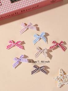 10pcs Girls Multi-Color Fabric Bow Hair Clips Hair Accessories Head Clips Back-Of-Head Clips Side Clips Alligator Hair Clips For Daily Use - Multicolor - View 5