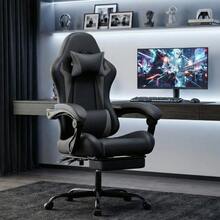 Ergonomic Gaming Chair With Lumbar Support And Headrest, Height-Adjustable Gamer Chair, PC Chair For Adults, Girls And Boys - 灰色 - 查看 6