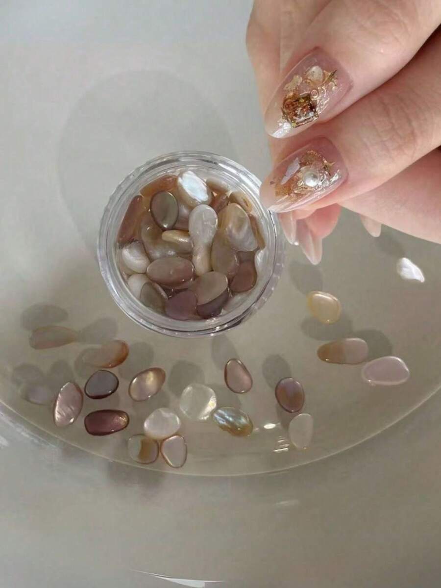1 Box New Style Nail Art Shell Flakes Decoration Iridescent Versatile Abalone Shell Ultra Thin Asymmetrical Mixed Nail Decor - Multicolor - View 1