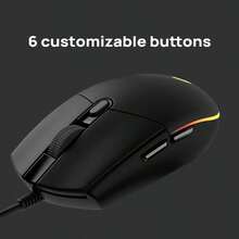 Logitech Mouse berkabel G102 memiliki desain ringan, efek pencahayaan RGB, sensor 8000 DPI, portabilitas, desain klasik, dan pegangan yang nyaman, sehingga cocok untuk tangan berukuran kecil hingga sedang. - View 4