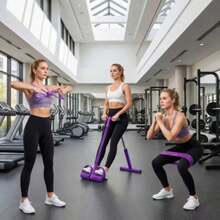 Home Fitness Set, Includes 8-Figure Posture Corrector, Yoga Resistance Bands And Foot Pedal Strength Rope, Suitable For Full Body Shaping And Stretching Exercises, Ideal Gift For Mother, Wife, Girlfriend And Fitness Beginners - Multicolor - View 7