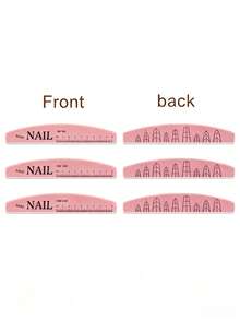 1/3/6/15/25/50/100pcs Washable Wear-Resistant Nail File With Scale, Non-Shedding Sponge Buffer, Durable Shaping And Polishing Double-Sided Nail File, Random Style And Color. Acrylic Nails For Hands, Nail Technician Supplies - Pink - View 3