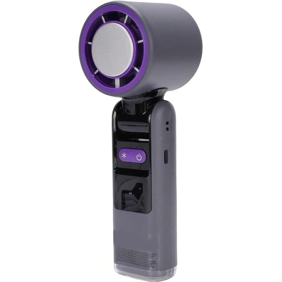 Portable Handheld Ice Cooling Fan, Rechargeable Personal Fan, 100-Speed Stepless Adjustment, 4000mAh (2000mAh*2) Rechargeable Lithium Battery, LED Light And Digital Display, Foldable Handheld Fan, Suitable For Travel And Outdoor