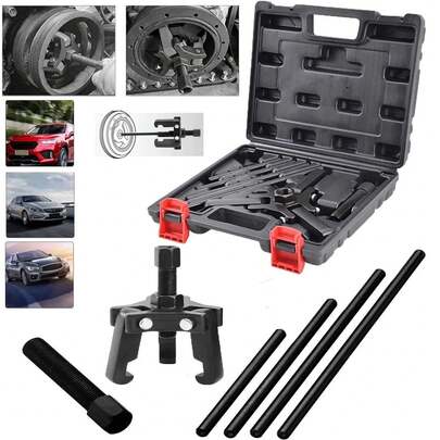 Heavy‑Duty 3‑Jaw Harmonic Balancer Puller Kit, Adjustable Puller For Harmonic Damper Removal, Professional Disassembly Tool For Auto Repair & Maintenance