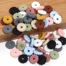 10pcs/Pack 12mm Round Striped Loose Beads, Morandi Multicolor Matte Frosted Silicone Flower Spacer Beads, Macaron Dopamine Style, DIY Bracelet Phone Charm Handmade Craft Accessories Materials - Round Striped Beads - View 6