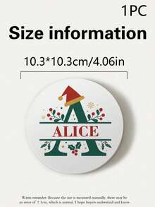 1pc Customized Personalized Christmas Letter-Shaped Ceramic Tray, Absorbent Drink Coaster, Customizable Name, Christmas Letter Design, Suitable For Beverages, Tea Cups And Coffee Cups, Home And Restaurant Decor, Essential Holiday Gift, Christmas Decoration, Fashion Design - Multicolor - View 10