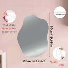 1pc Asymmetrical Bathroom Mirror, Asymmetrical Cloud Vanity Mirror, Wall-Mounted, Bathroom Decor, Room Decor, Home Decor, Wall Decor - Irregular - View 12