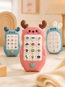 Guitar Shaped Baby Music Phone Toy, Multi-Function Early Education Sound Toy, 3-Color Interactive Play Toy For Toddlers, Baby Birthday Gift - Multicolor - View 5
