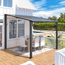 YODOLLA برجولا من الفولاذ الأسود للشرفة & الحديقة. مجلفن بالغمس الساخن، مقاوم للرياح حتى 127 كم/ساعة – قوي ببساطة. - 2.4*2.4 متر - مشاهدة 4