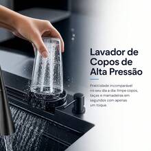 Pia Cozinha Cinza Chuva Voadora 75x45x22cm Acessórios Completos - Tamanho Único - Visão 4