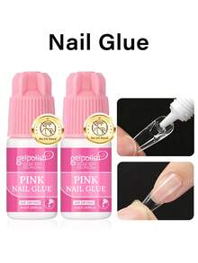 GELPOLISH 6件/3件/2件/1件 強力刷式甲膠，適用於壓克力指甲、甲片和貼片指甲 (8ml)，附指甲锉，用於黏貼假指甲、修補斷裂指甲，壓克力甲膠，指甲黏合劑，指甲膠 - 5ml - 查看 8