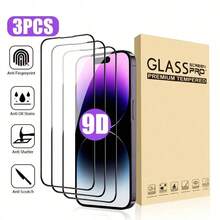 3 Paket Kaca Tempered Super 9D Kompatibel dengan iPhone 16Pro Max/16Pro/16e - Bingkai Cetak Sutra & Jaring Speaker Anti Debu, Anti Jatuh Kelas Militer, Jernih HD dengan Kit Penyelarasan - Clear - View 19
