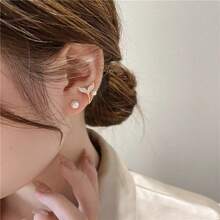 Exquisite Crystal Leaf Flower Stud Earrings For Women, Wedding Party Jewelry - Yellow Gold - View 5