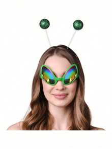 1pc Halloween Alien Costume Set, Includes Headpiece And Glasses, Alien Mars Antenna Headpiece Set, Suitable For Men's Space Theme Party Costume - Multiple Styles - View 10