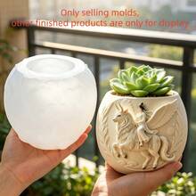 SUPWANPENG 1pc Resin Silicone Mold, Vintage Fairy Relief Design DIY Handmade Casting Silicone Mold, Can Make Flower Pots, Pen Holders, Candle Holders, Key Storage Boxes, Compatible With Resin, Gypsum, Clay, Concrete, Cement Materials, Create Desktop Succulent Plant Decor, Suitable For Home Decoration, Valentine's Day, Mother's Day, Father's Day, Christmas Handmade Creative Gift Mold - No BD0665 Mold - View 5