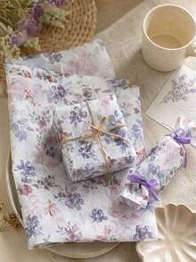 5/15/25/35 Sheets Watercolor Berry Dragonfly Pattern Tissue Paper, Suitable For DIY Crafts, Party Gifts, Bouquet Wrapping, Clothing Packaging And Birthday Gift Decoration - Watercolor Berry Dragonfly - View 3