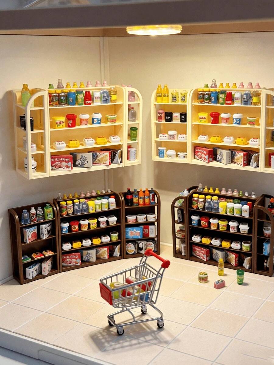 1pc Mini Cabinet Set, Mini Bookshelf Storage Practical Cabinet Model, Miniature Furniture Decoration Ornament, Scene Layout Accessory, Miniature Scene Photography Prop, Unique Collectible Gift For Craft Enthusiasts - Multicolor - View 1