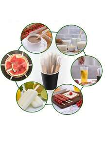 100pcs/Individually Wrapped Wooden Coffee Stir Sticks, Disposable Coffee Stirrers, Suitable For Stirring Coffee, Cocktails, Hot Drinks, Juices, Milk And Other Beverages - Multicolor - View 8