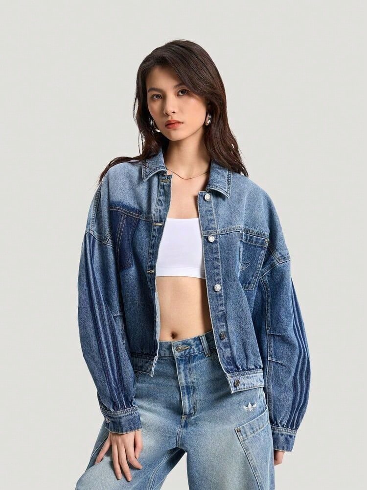 Adidas Originals 女款 JACKET W 運動牛仔夾克 KR5042 - 藍色 - 查看 1