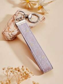 1pc New Fashion Polyester Fabric Keychain, Heat Transfer Printing Fabric Strap Keychain Bag Pendant - Multicolor - View 11