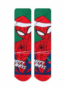 1/3 Pairs Disney Spider-Man Mid-Calf Socks, Unisex Men's Socks, Winter Christmas Funny Gift Socks - Multicolor - View 6