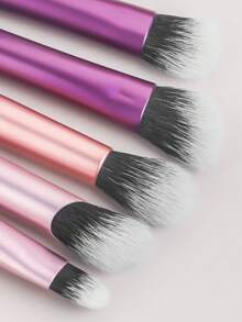 ronshadow مجموعة 10 فرش مكياج صغيرة بألوان وردي وبنفسجي وبرتقالي متعددة الألوان مع حقيبة تخزين بنقشة التمساح، فرشاة بودرة على شكل مروحة، فرشاة أحمر خدود دائرية، فرشاة أساس مائلة، فرش متعددة لتفاصيل ظلال العيون والكونسيلر، أدوات مكياج بشعيرات ناعمة - متعدد الألوان - مشاهدة 5