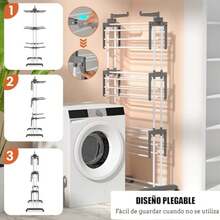 Telescopic Clothes Drying Racks - Gray - View 6