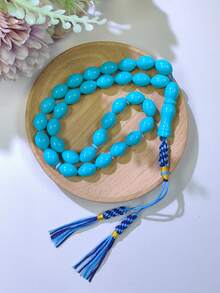 1pc Oval 33-Bead Muslim Men's Prayer Beads, Colorful Resin Material High-Quality Prayer Beads, Daily Wear, Festival Wear, Couple Prayer Beads - Multicolor - View 5