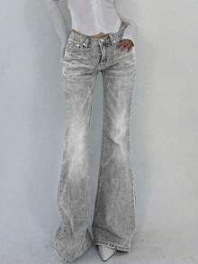 Teen GirlSlim High-Waisted Jeans - Light Grey - View 5