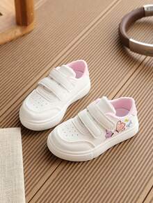 1 Pair Girls' 2026 Spring/Autumn New Cartoon White Casual Skate Shoes, Sneakers - Pink - View 2