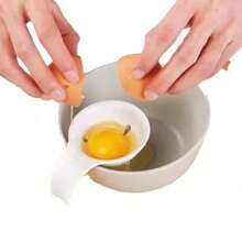 Stainless Steel Egg Yolker Separator 2 Pack, Ergonomic Handle Egg White Filter, Easy Clean Kitchen Gadget For Home Baking And Cooking - White 2pcs - View 5